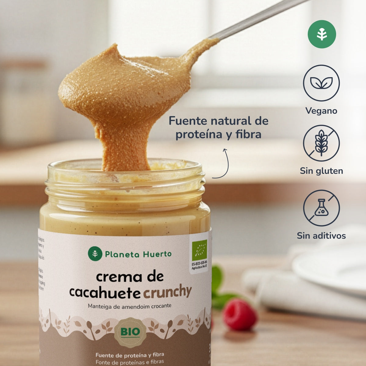 Crema de Cacahuete Crunchy ECO Planeta Huerto 350g