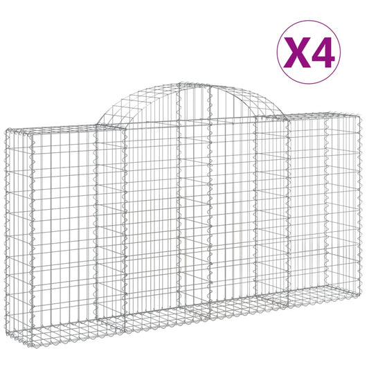 Cestas De Gaviones 4 Uds Forma De Arco Hierro 200x30x100/120 Cm_0