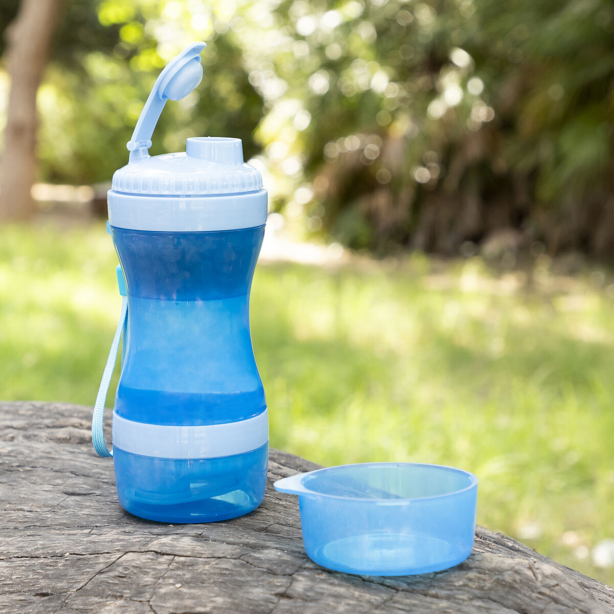 Botella Con Depósito De Agua Y Comida Para Mascotas 2 En 1 Pettap Innovagoods / Vetonek_4