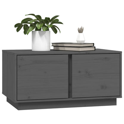 Mesa De Centro Madera Maciza De Pino Gris 80x50x40 Cm_2