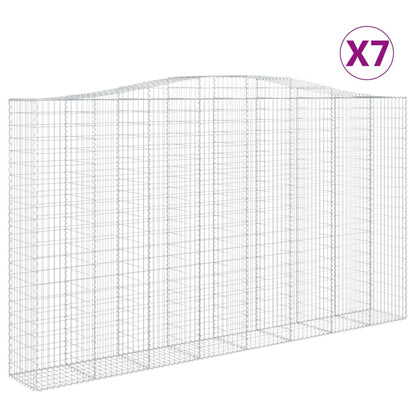Cestas De Gaviones 7 Uds Forma De Arco Hierro 400x50x220/240 Cm_0
