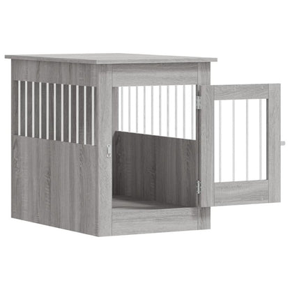 Vidaxl Jaula Para Perros Madera De Ingeniería Gris Sonoma 55x80x68 Cm_5