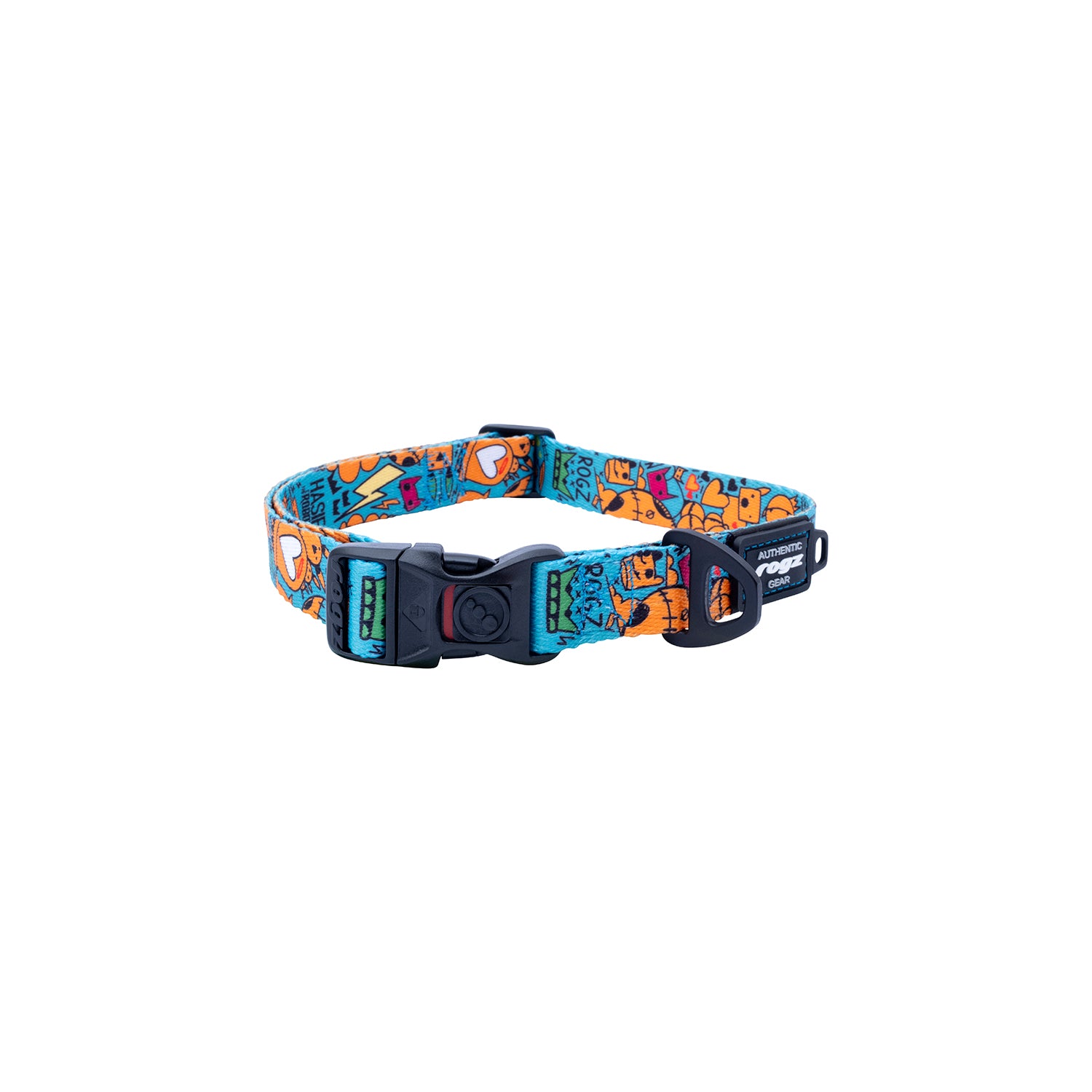 Collar Para Perro, Modelo Fusion De Rogz, Estampado Graffiti Azules. Talla S (8-14kg)_2