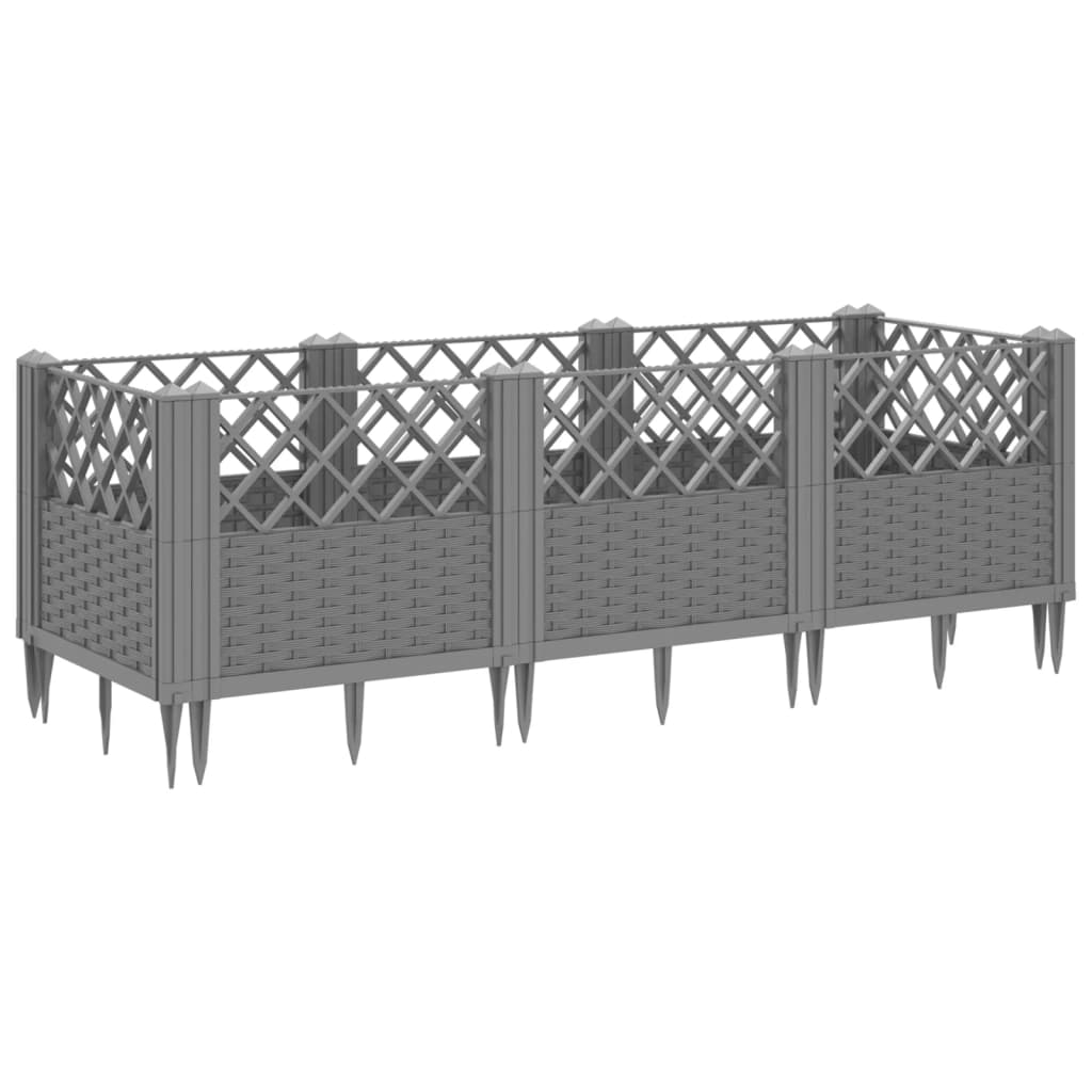 Jardinera Con Clavijas Pp Gris Claro 123,5x43,5x43,5 Cm_4