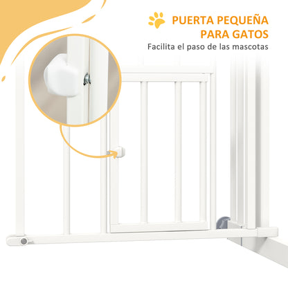 Pawhut Barrera De Seguridad Extensible 74-80x76 Cm Con Extensión Blanco_3