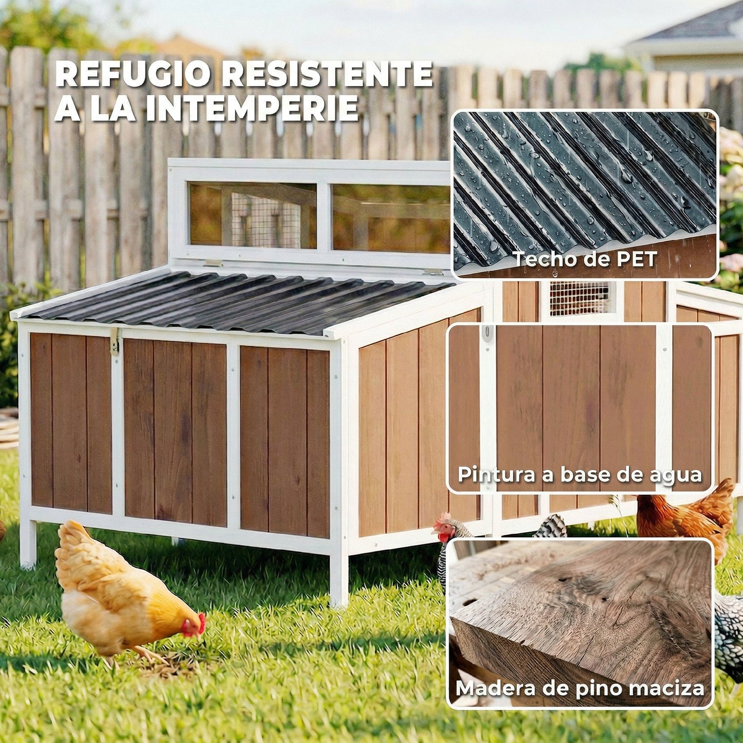 Pawhut Gallinero Para Exterior De Madera_4
