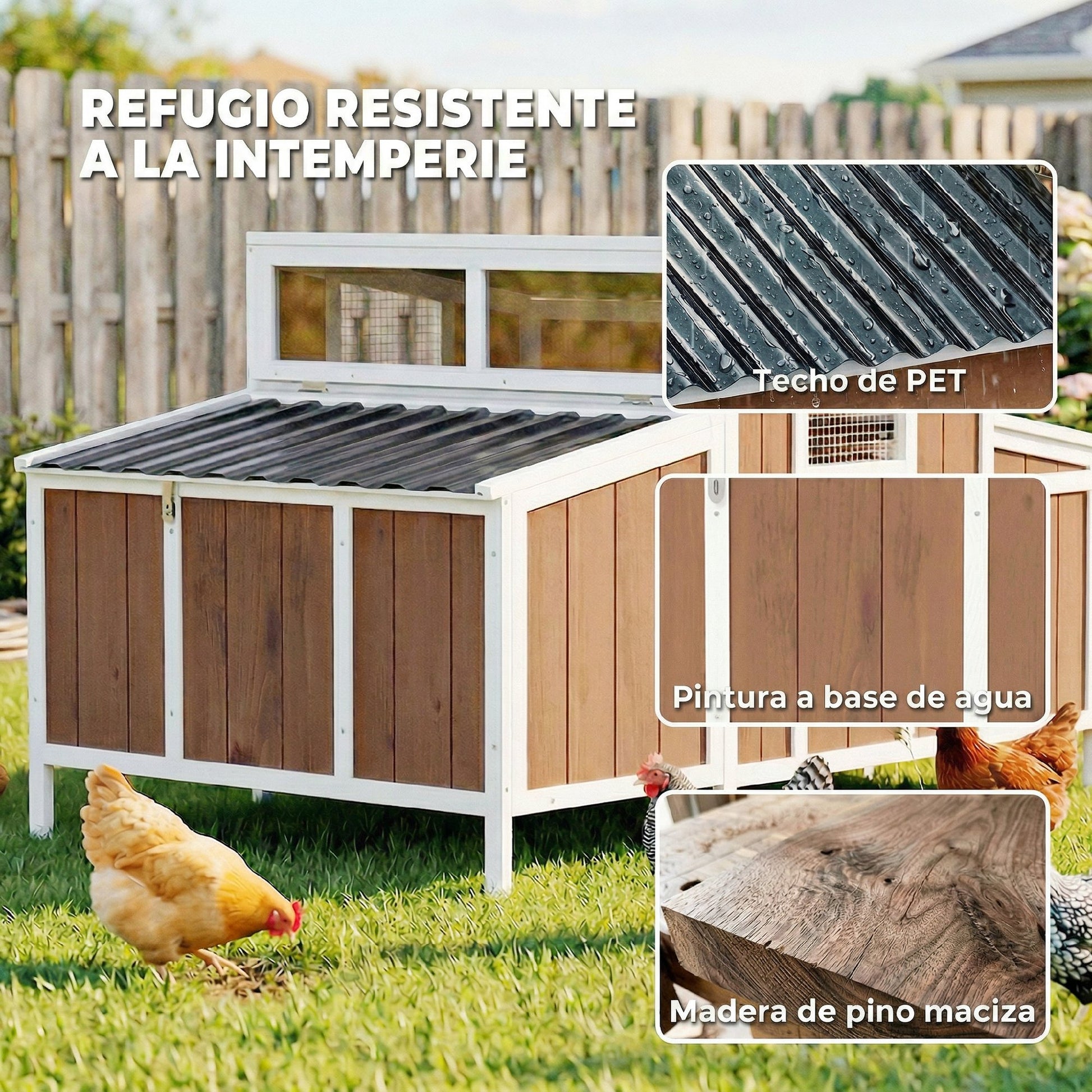 Pawhut Gallinero Para Exterior De Madera_4