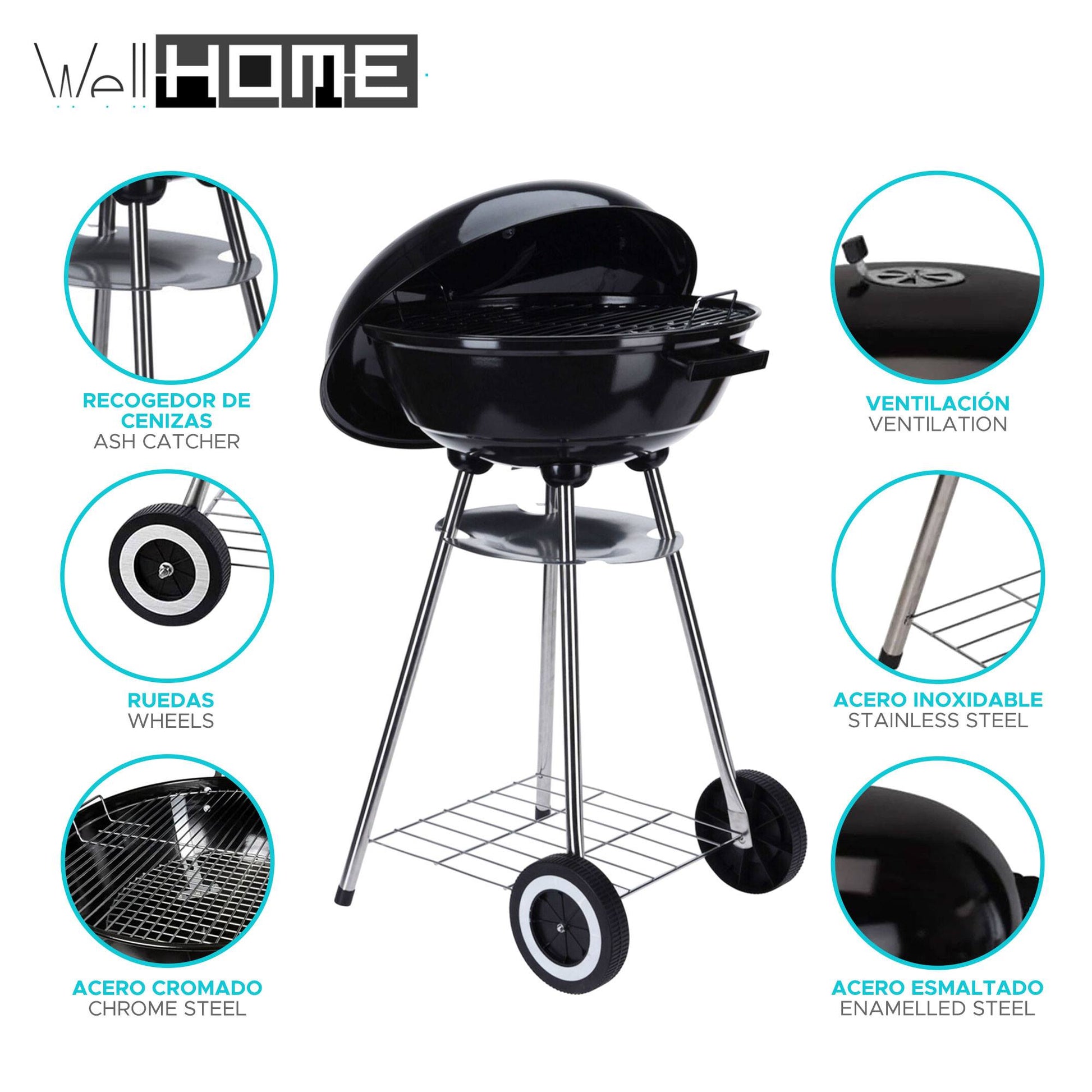 Well Home Barbacoa Con Ruedas Tipo Bowl Ø47cm_2