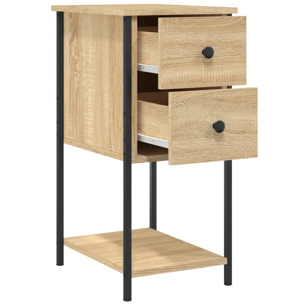 Mesita De Noche Madera De Ingeniería Roble Sonoma 32x42x70 Cm_3