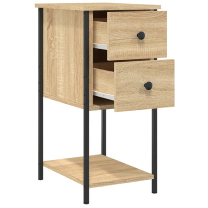 Mesita De Noche Madera De Ingeniería Roble Sonoma 32x42x70 Cm_3