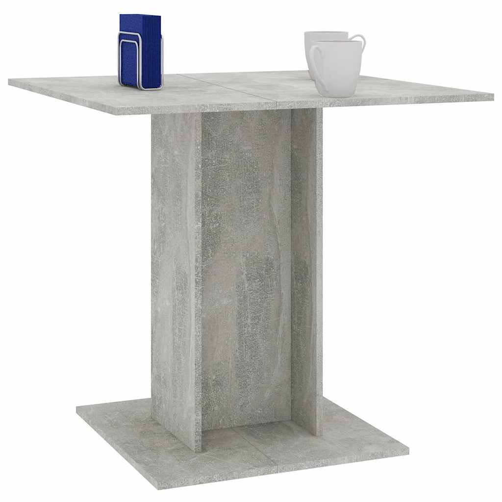Mesa De Comedor Madera Contrachapada Gris Hormigón 80x80x75 Cm_3