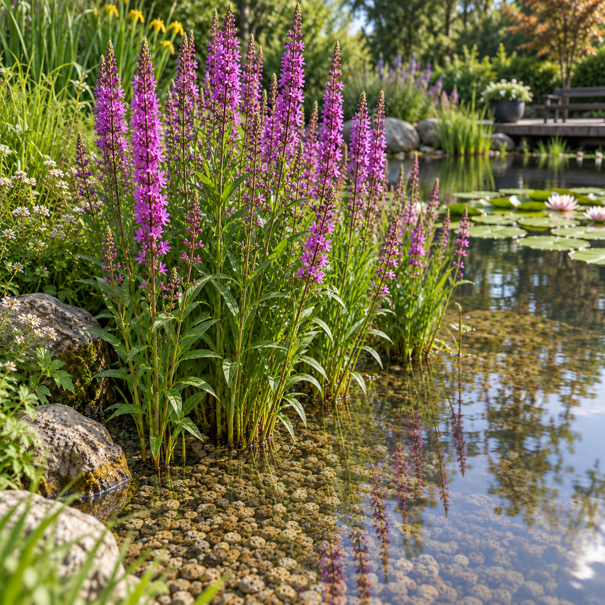 Salicaria Lythrum Salicaria Planta Estanque - Set 4 Plantas Con Cesta Y Sustrato_1