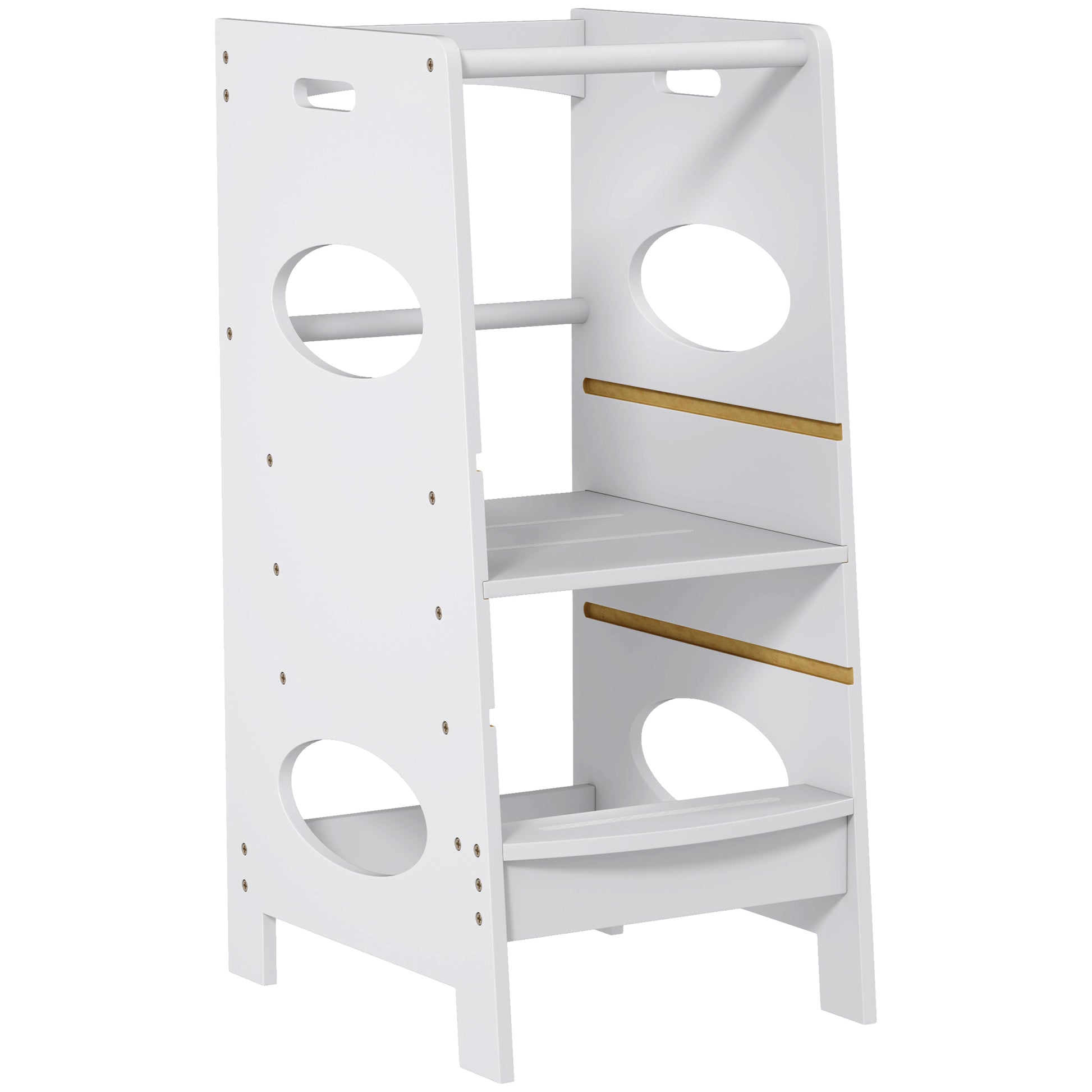 Homcom Torre De Aprendizaje De Madera Para Niños Con Altura Ajustable 40x50x90cm_0