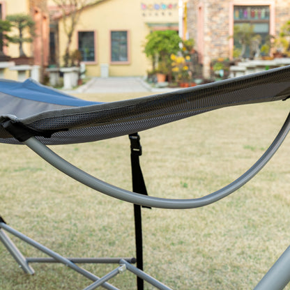 Outsunny Hamaca Jardín Con Soporte Plegable Transpirable Con Bolsa De Transporte_4
