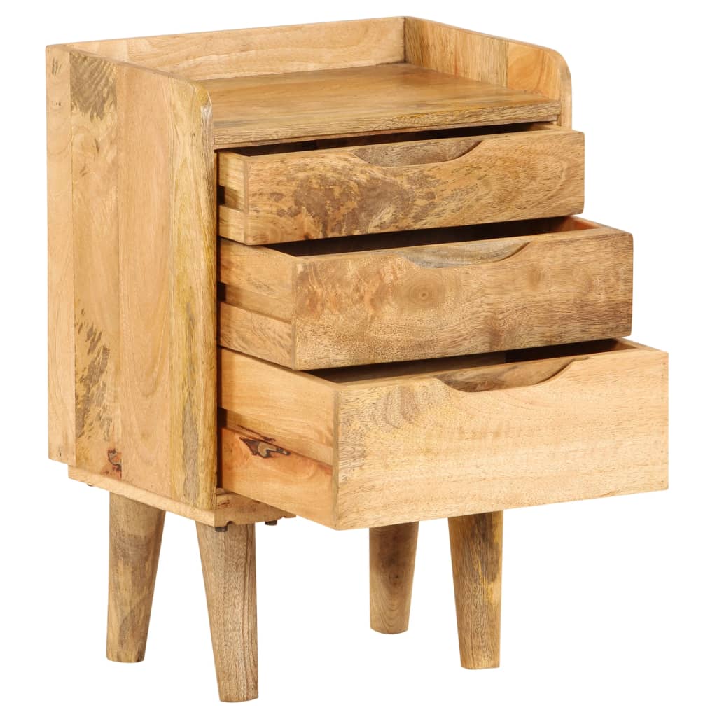 Mesita De Noche De Madera Maciza De Mango 40x30x59,5 Cm_0