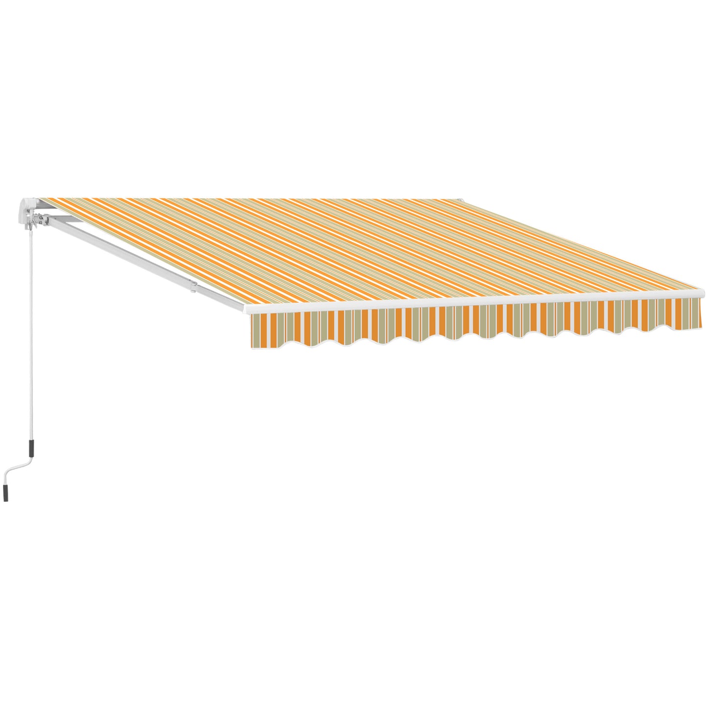 Toldo 300x250cm Brazo Articulado Aluminio Tejido 280g/m² Rayas Amarillo Blanco_0