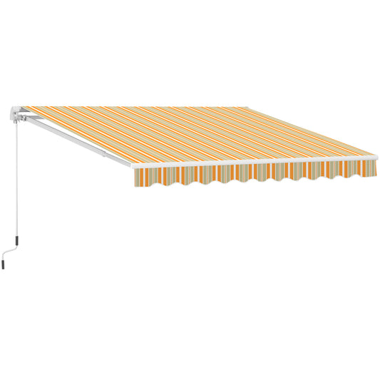 Toldo 300x250cm Brazo Articulado Aluminio Tejido 280g/m² Rayas Amarillo Blanco_0