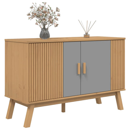 Aparador Olden Madera Maciza Pino Gris Y Marrón 114x43x73,5 Cm / Vetonek_4