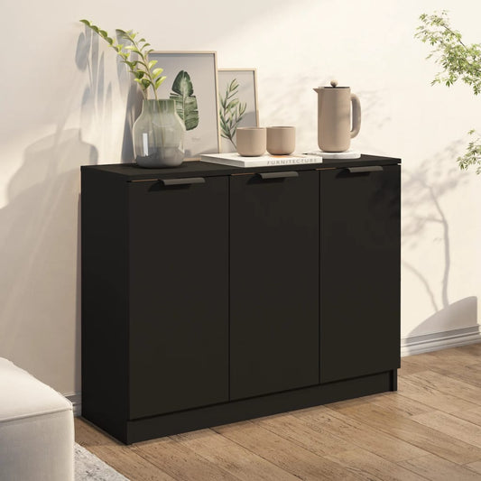 Aparador De Madera Contrachapada Negro 90,5x30x70 Cm / Vetonek_0