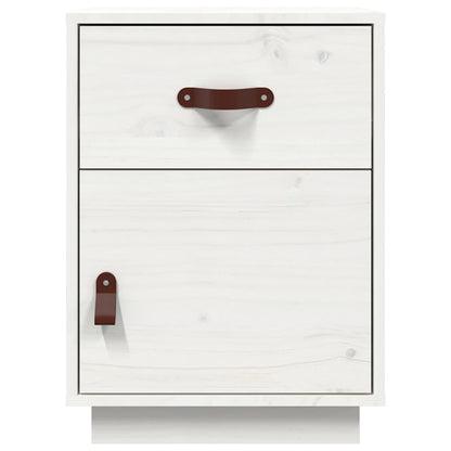 Mesita De Noche Madera Maciza De Pino Blanco 40x34x55 Cm_3