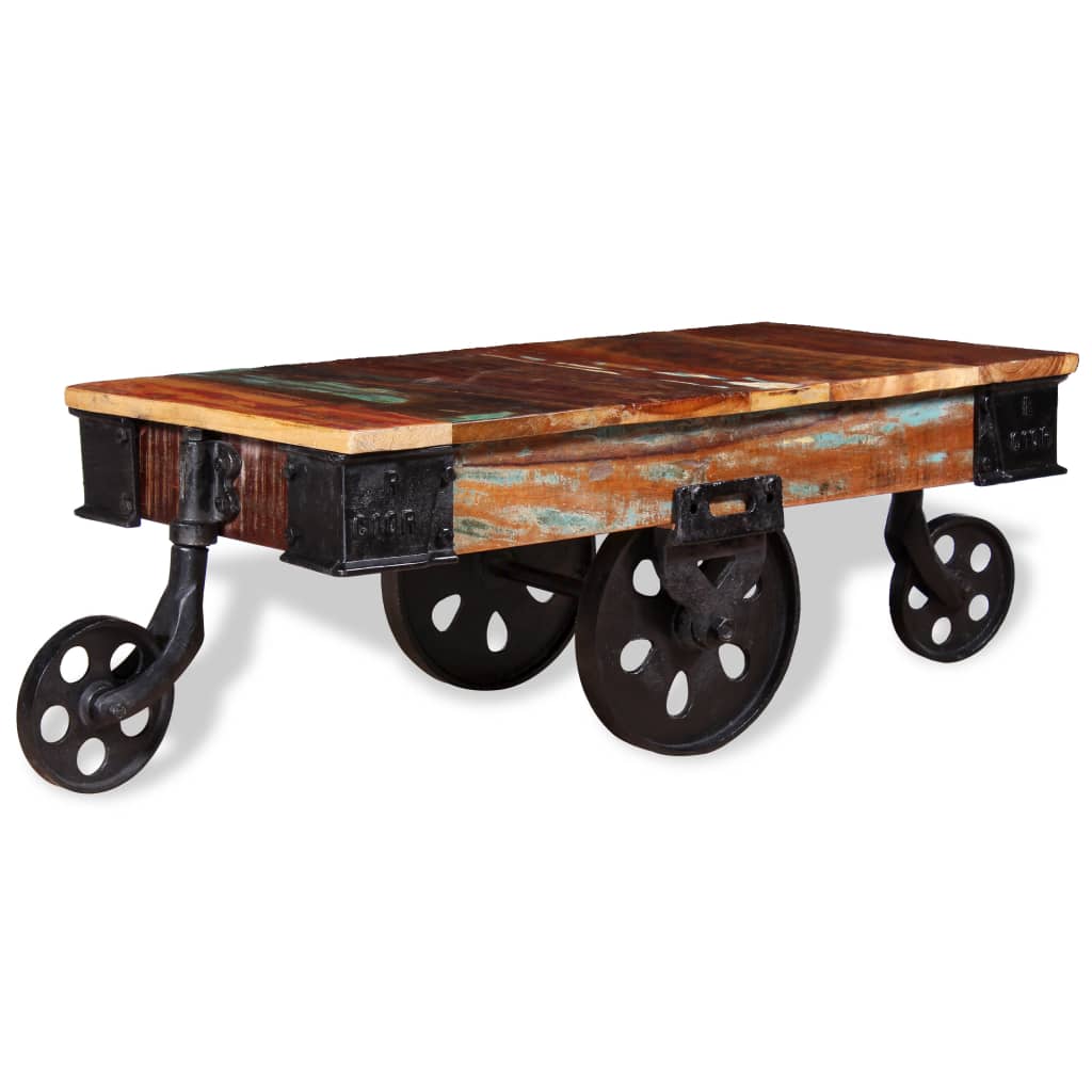 Mesa De Centro Madera Reciclada 90x45x35 Cm_1
