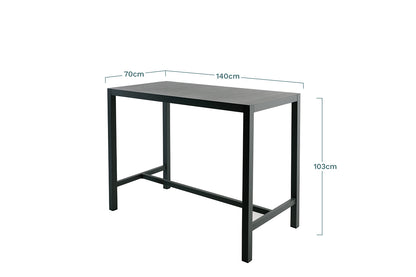 Mesa De Bar Rectangular De Aluminio Color Carbono 4 Personas - Mobiliario De Jardín_4