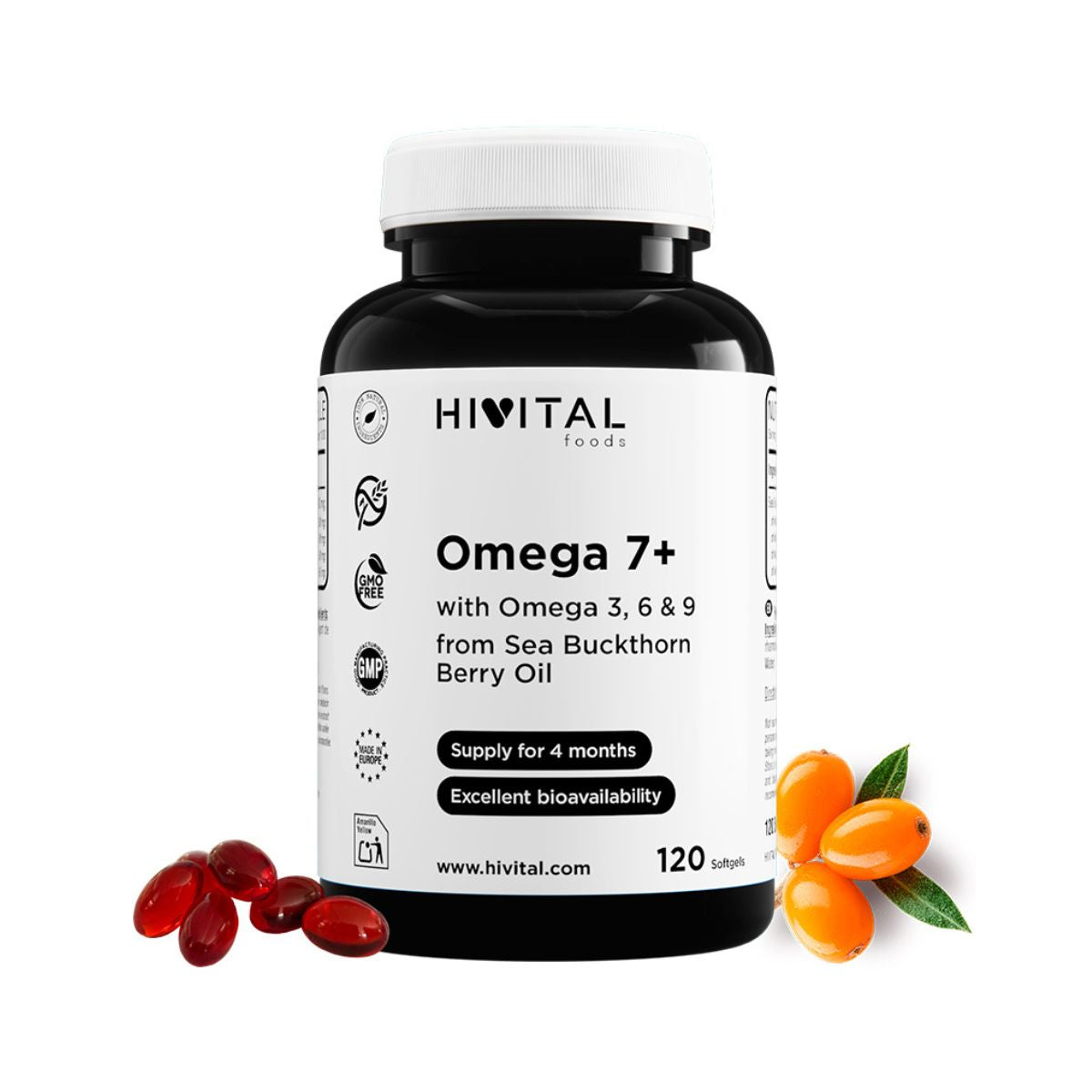 Omega 7+ Espino Amarillo 500 mg Hivital 120 perlas en Planeta Huerto