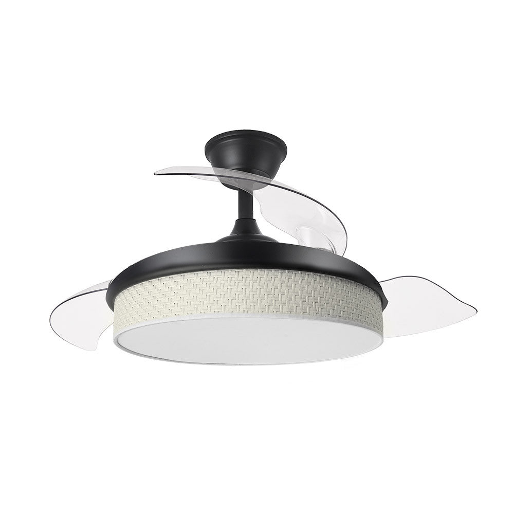 Ventilador Dc Moda 72w Negro/caã±izo Blanco 91d 3aspas 7200lm 3000-4000-6000k Remoto+ Memoria+ Temporizador_1
