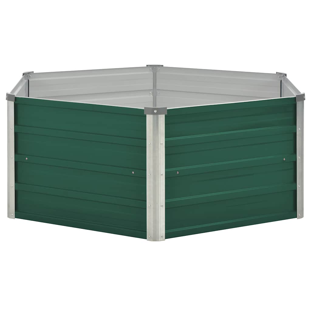 Arriate Elevado De Acero Galvanizado Verde 129x129x45 Cm_2