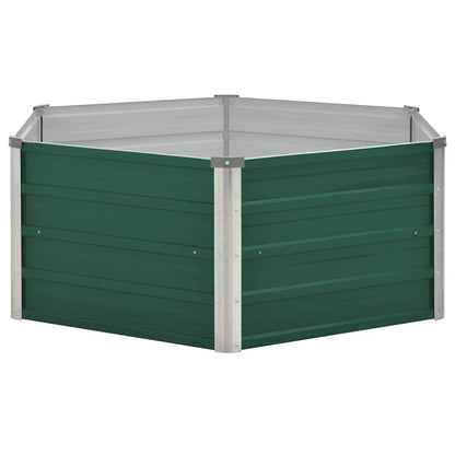Arriate Elevado De Acero Galvanizado Verde 129x129x45 Cm_2