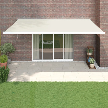 Vidaxl Toldo Retráctil Aluminio Y Tela Color Crema 5x3 M_1