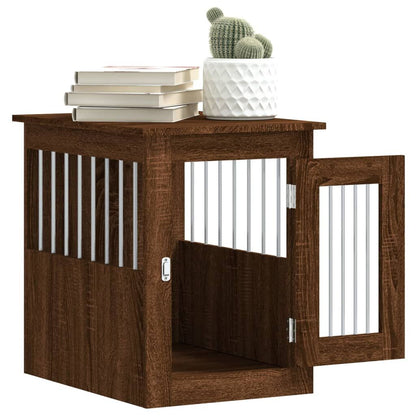 Vidaxl Jaula Para Perros Madera De Ingeniería Roble Marrón 45x62x59 Cm_4