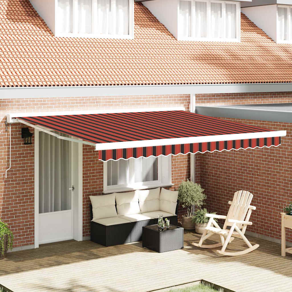 Toldo Retráctil Naranja Y Marrón 350 X 250 Cm_1