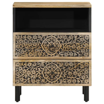 Mesita De Noche Madera Maciza De Mango 50x33x60 Cm_3