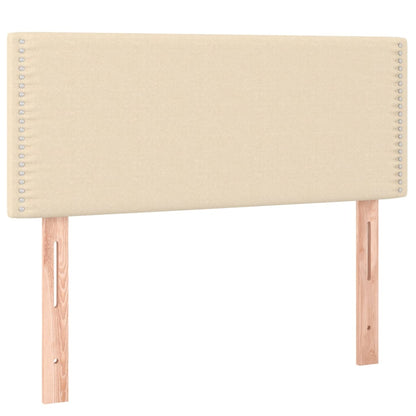 Cama Box Spring Con Colchón Y Led Tela Crema 90x190 Cm / Vetonek_1