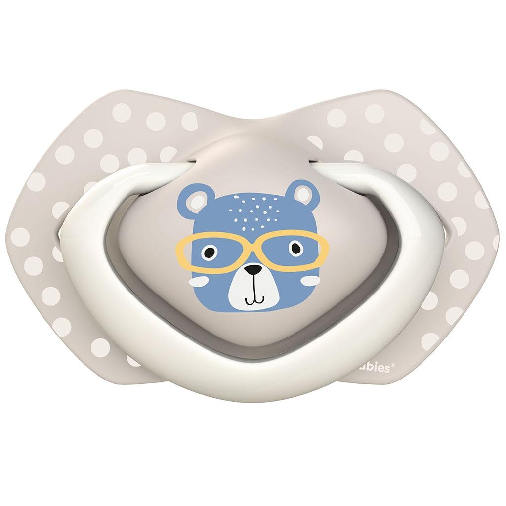 Pack chupetes silicona Bonjour Paris azul Canpol Babies (2 ud.) +18 meses