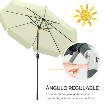 Outsunny Sombrilla De Jardín De Aluminio Ø266x248,5 Cm Con Ángulo Ajustable_3