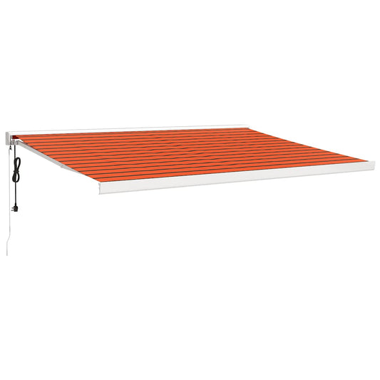 Toldo Retráctil Aluminio Y Tela Naranja Y Marrón 4x3 M_0