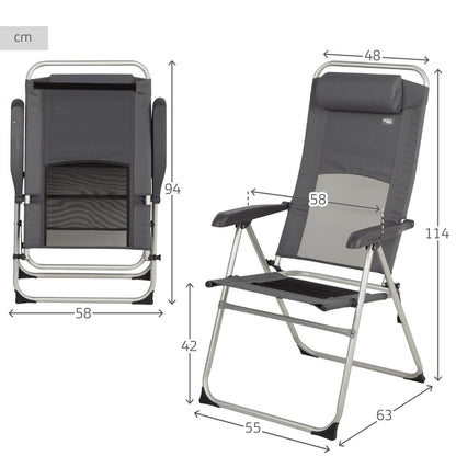 Aktive Silla Plegable Jardín Gris Reclinable 6 Posiciones_3
