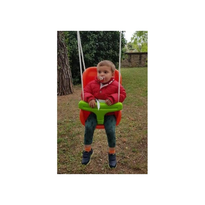 Asiento De Bebe Masgames Premium Naranja Y Verde.