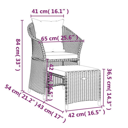 Vidaxl Set Muebles De Jardín 2 Piezas Y Cojines Ratán Sintético Marrón_2