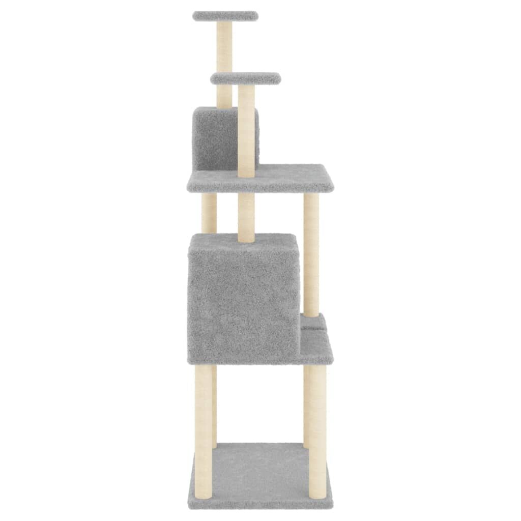 Vidaxl Rascador Para Gatos Con Postes De Sisal Gris Claro 167 Cm_3