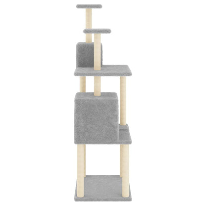 Vidaxl Rascador Para Gatos Con Postes De Sisal Gris Claro 167 Cm_3
