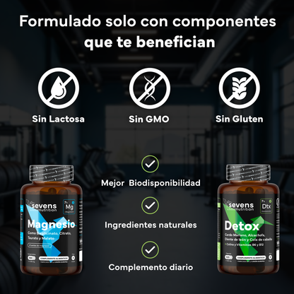 Magnesio Complex 4 En 1 + Detox Natural Con Cardo Mariano. Sevens Nutrition. Energía, Depuración Y Equilibrio Digestivo_3