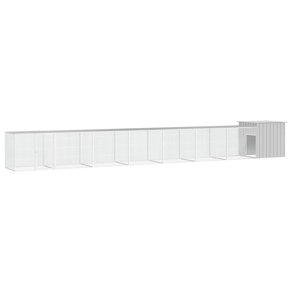 Vidaxl Gallinero De Acero Galvanizado Gris 700x91x100 Cm_0