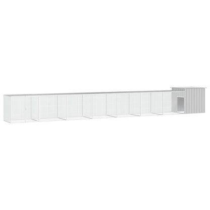 Vidaxl Gallinero De Acero Galvanizado Gris 700x91x100 Cm_0