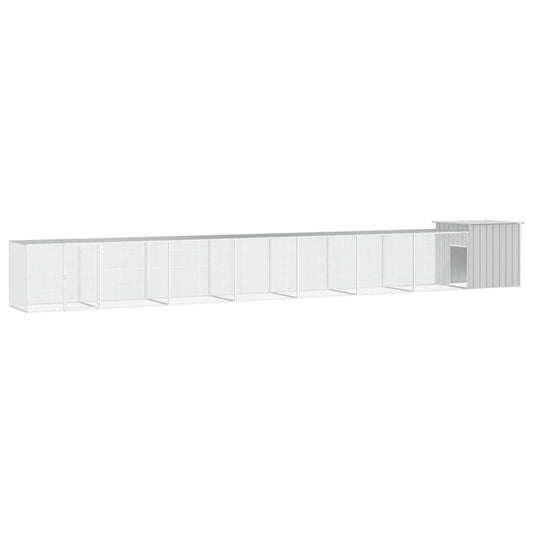 Vidaxl Gallinero De Acero Galvanizado Gris 700x91x100 Cm_0