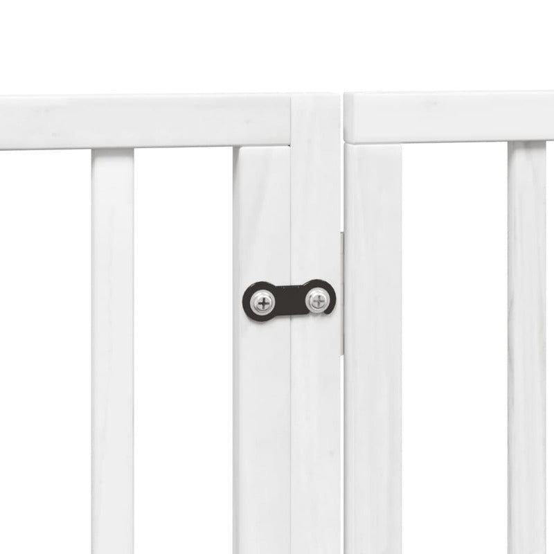 Vidaxl Puerta De Perros Plegable 12 Paneles Madera Álamo Blanca 960 Cm_5