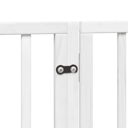 Vidaxl Puerta De Perros Plegable 12 Paneles Madera Álamo Blanca 960 Cm_5