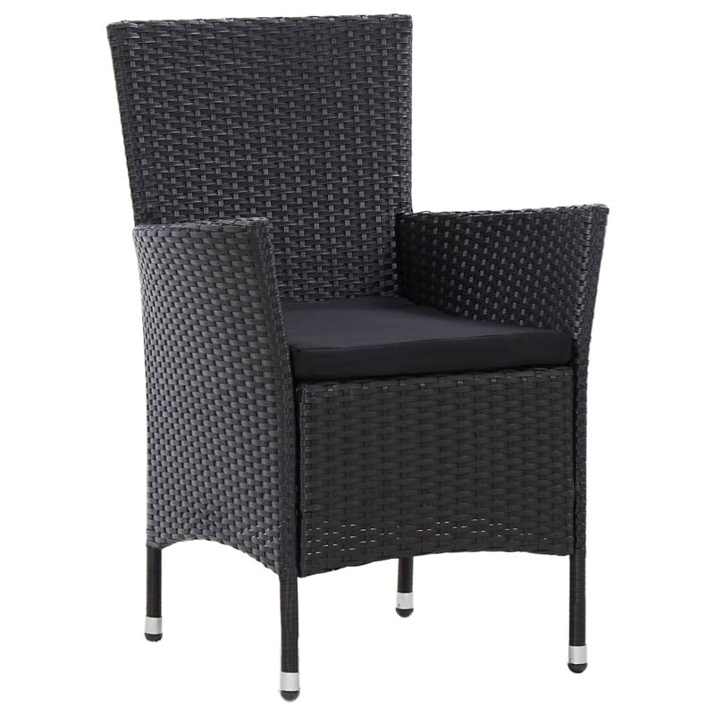 Vidaxl Set Comedor De Jardín 7 Piezas Y Cojines Ratán Sintético Negro_5